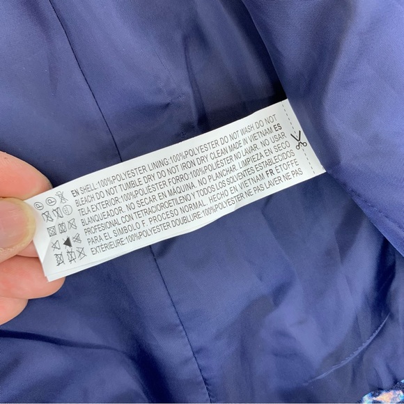 Forever 21 Blue Abstract Floral Open Front Blazer size M - Picture 5 of 10